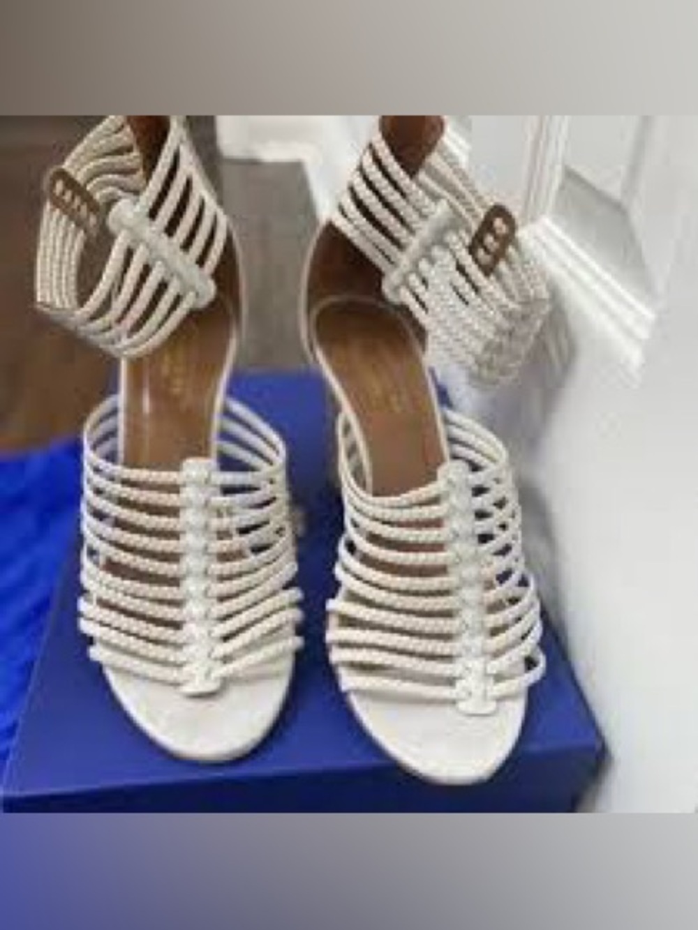 Aquazzura Strappy Wedge Sandals, Size 38